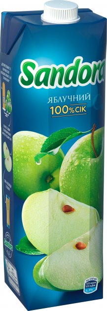 Сік SANDORA (4823063112888) яблучний, відновлений, пастеризований, 0,95 л